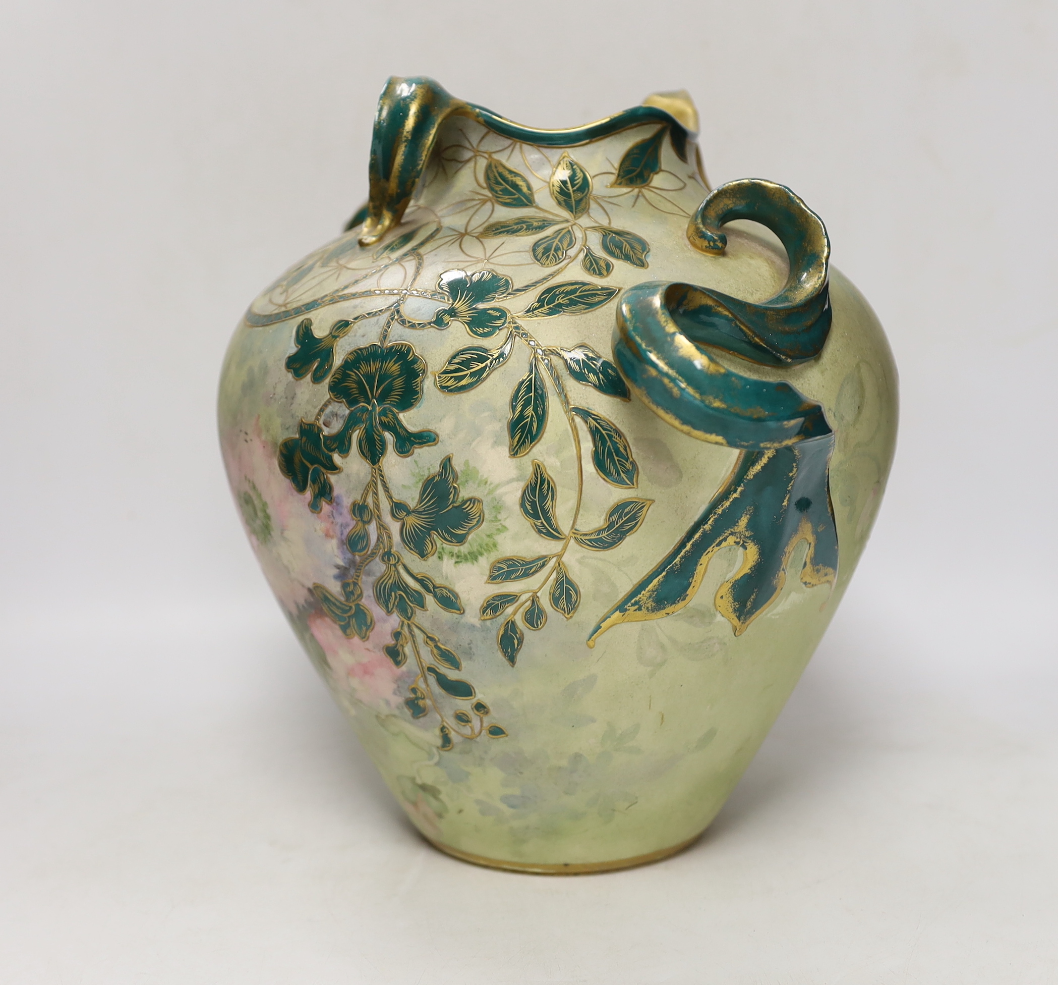 A Royal Bonn Art Nouveau pottery vase, 29cm high